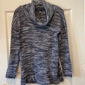 Aerie Blue Marled Knit Cowlneck Top